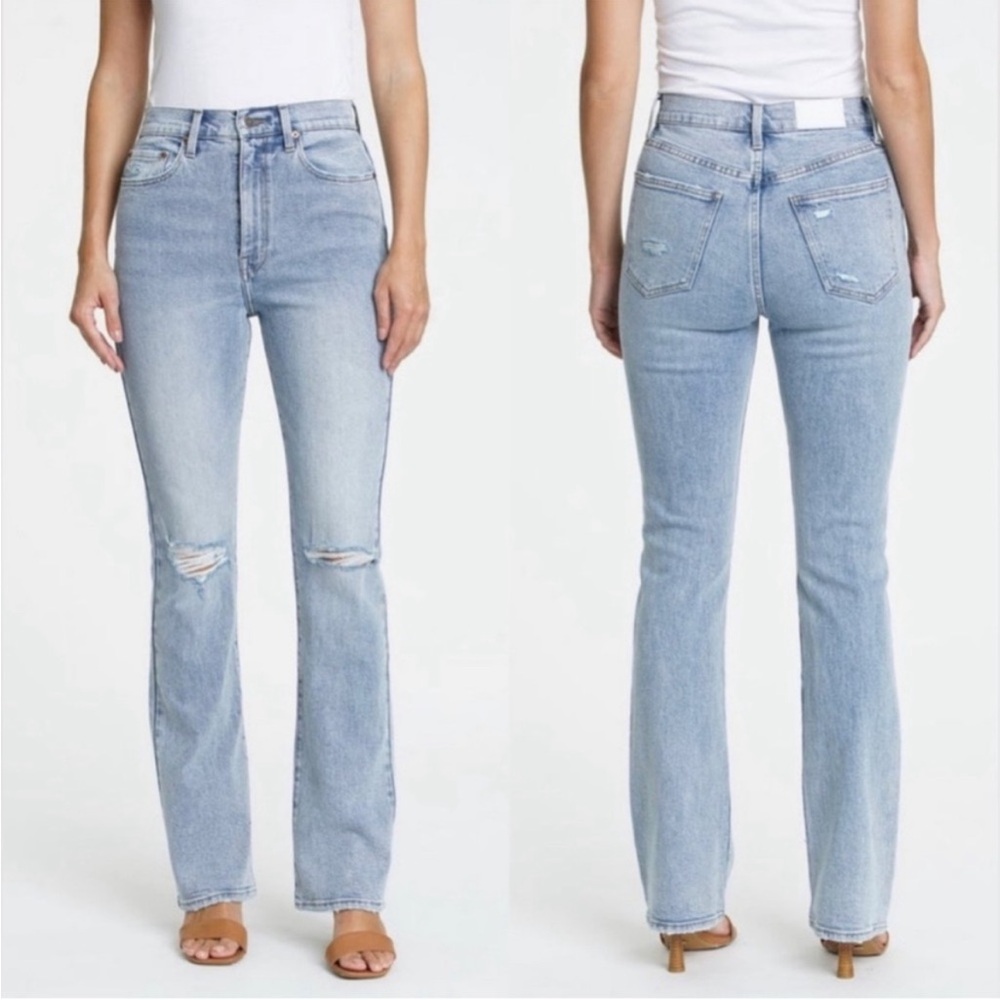 NWT Pistola Denim Dana High Rise Bootcut Jeans Light Wash Distressed Flare Sz 25